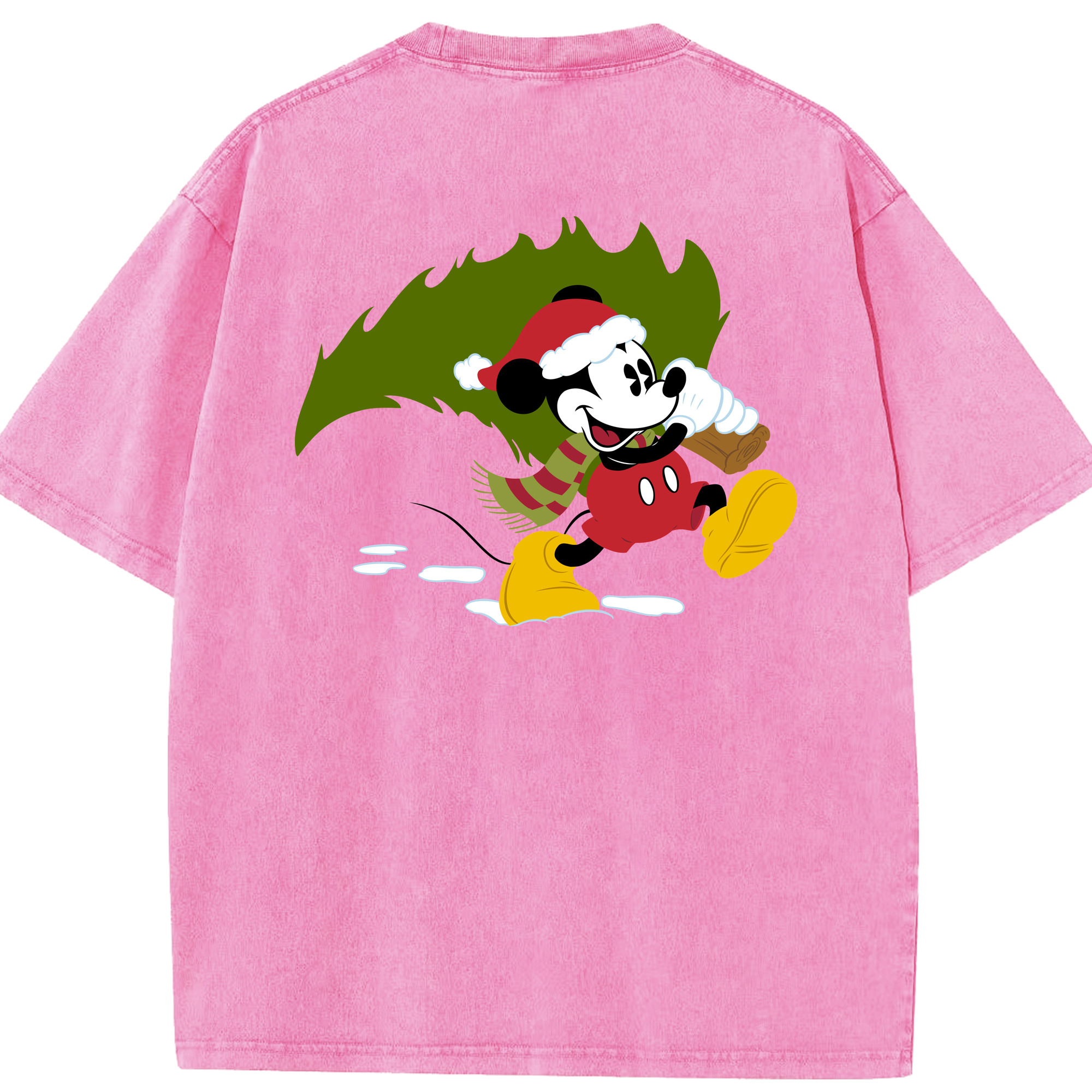 （画像用） ミッキーマウス Mickey Mouse 綿100% ヴィンテージ風 半袖Tシャツ（背面プリント）